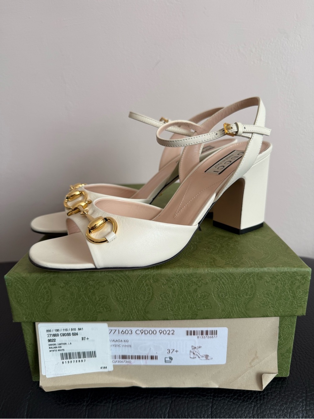 Gucci Women’s Horsebit Block Heel Sandal - Brand New - 37.5 EU / 7.5 US